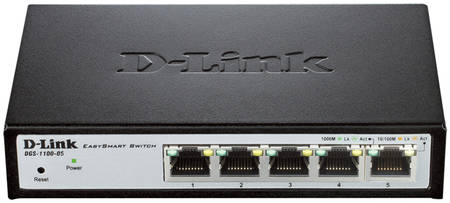 Коммутатор D-Link EasySmart DGS-1100-05 Black 965844444190269