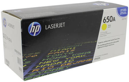 Картридж для лазерного принтера HP 650A (CE272A) желтый, оригинал 965844444193260