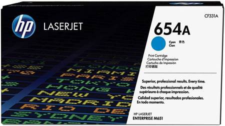 Картридж для лазерного принтера HP 654A (CF331A) голубой, оригинал 965844444193292