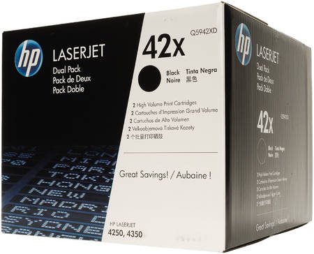Картридж для лазерного принтера HP 42X (Q5942XD) черный, оригинал 965844444193726