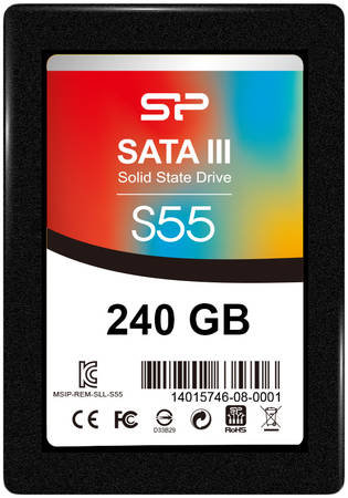 SSD накопитель Silicon Power Slim S55 2.5″ 240 ГБ (SP240GBSS3S55S25)