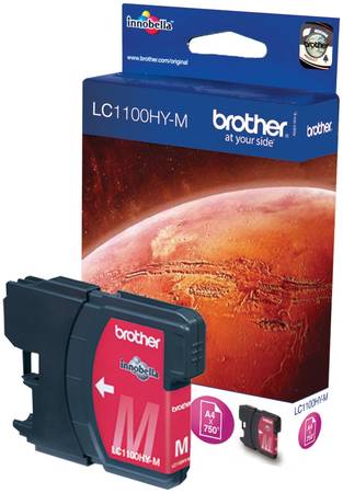 Картридж для струйного принтера Brother LC-1100HYM, пурпурный, оригинал 965844444197200