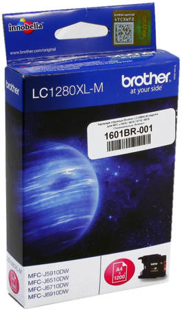 Картридж для струйного принтера Brother LC-1280XL-M , пурпурный, оригинал LC-1280XLM