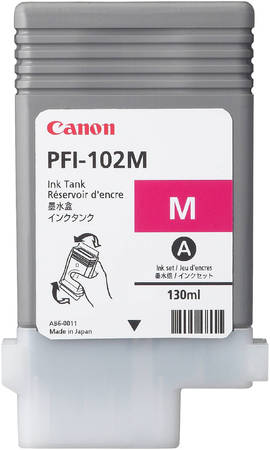 Картридж для струйного принтера Canon PFI-102M пурпурный, оригинал PFI-102 M