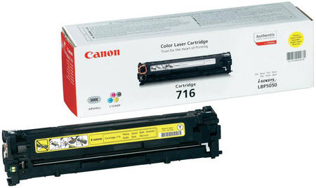 Картридж для лазерного принтера Canon 716 желтый, оригинал 716Y 965844444197412