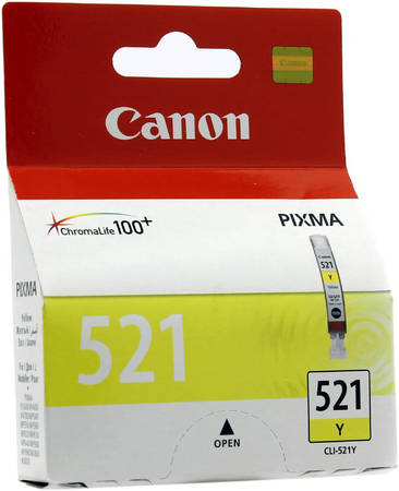 Картридж для струйного принтера Canon CLI-521Y (2936B001) желтый, оригинал 965844444197415