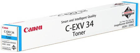 Тонер для лазерного принтера Canon C-EXV34 голубой, оригинал 965844444197456