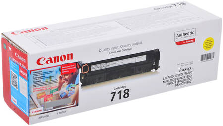 Картридж для лазерного принтера Canon 718Y желтый, оригинал 965844444197812