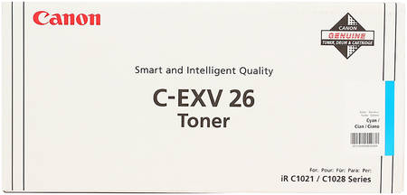 Картридж для лазерного принтера Canon C-EXV26C (1659B006) голубой, оригинал 965844444197825