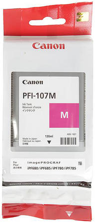 Картридж для струйного принтера Canon PFI-107 M (6707B001) пурпурный, оригинал 965844444197833