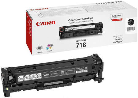 Картридж для лазерного принтера Canon 718 черный, оригинал 718BK 965844444197851