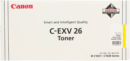 Картридж для лазерного принтера Canon C-EXV26Y (1657B006) желтый, оригинал 965844444197868