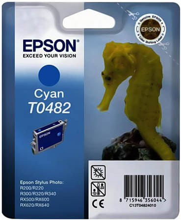 Картридж для струйного принтера Epson C13T04824010, голубой, оригинал 965844444199059