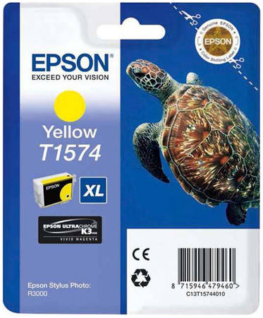 Картридж для струйного принтера Epson C13T15744010, желтый, оригинал 965844444199090