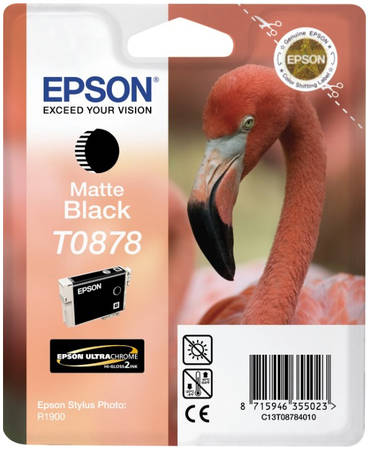 Картридж для струйного принтера Epson C13T08784010, матовый черный, оригинал 965844444199102