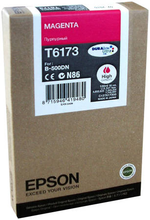 Картридж для струйного принтера Epson C13T617300, пурпурный, оригинал 965844444199153