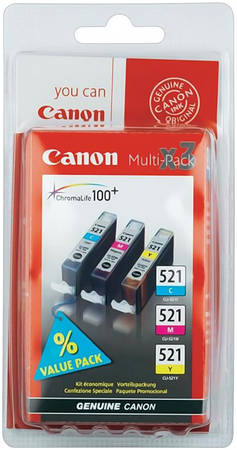 Картридж для струйного принтера Canon CLI-521CMY (2934B010) цветной, оригинал 965844444199177