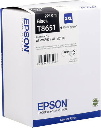Картридж для струйного принтера Epson C13T865140, черный, оригинал 965844444199346