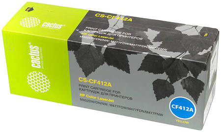 Тонер-картридж для лазерного принтера CACTUS CS-CF412A желтый, совместимый 965844444248008