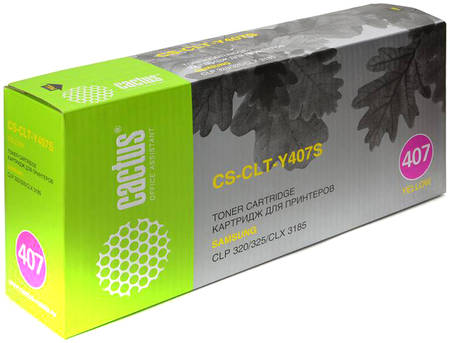 Тонер-картридж для лазерного принтера CACTUS CS-CLT-Y407S желтый, совместимый 965844444248026