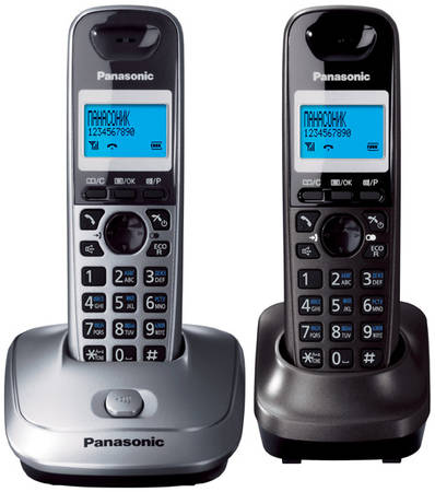 DECT телефон Panasonic KX-TG2512RU1 серебристый, черный 965844444421966