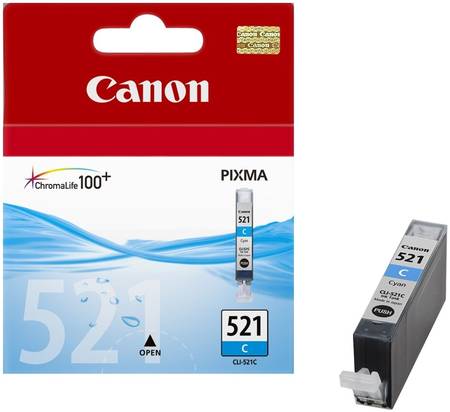 Картридж для струйного принтера Canon CLI-521C голубой, оригинал 965844444424422