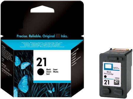 Картридж для струйного принтера HP 21 (C9351AE) черный, оригинал 965844444426655