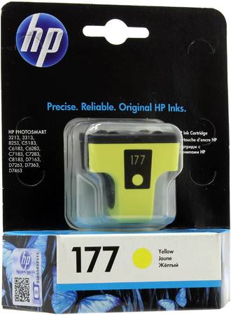 Картридж для струйного принтера HP 177 (C8773HE) желтый, оригинал 965844444426657