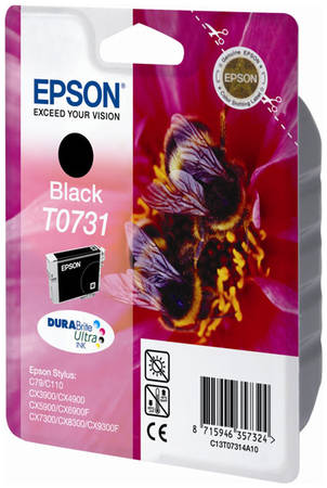 Картридж для струйного принтера Epson T0731 (C13T10514A10), черный, оригинал 965844444428498