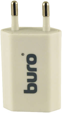 Сетевое зарядное устройство BURO TJ-164W, 1xUSB, 1 A, white 965844444438902