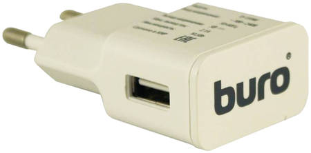Сетевое зарядное устройство BURO TJ-159W, 1xUSB, 2,1 A, white 965844444439257