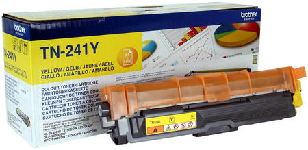 Картридж для лазерного принтера Brother TN-241Y, желтый, оригинал 965844444463379