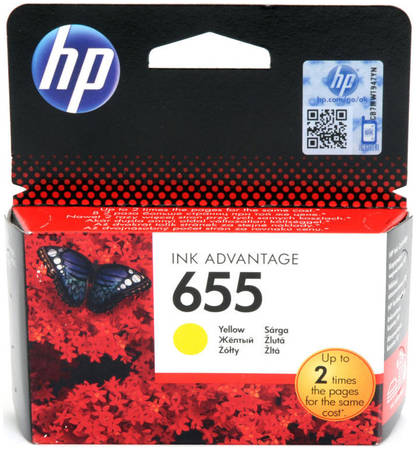 Картридж для струйного принтера HP 655 (CZ112AE) желтый, оригинал 965844444463522