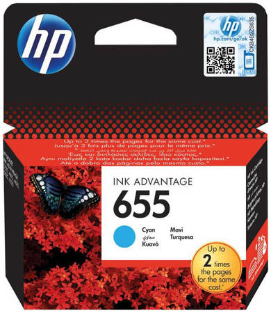 Картридж для струйного принтера HP 655 (CZ110AE) голубой, оригинал 965844444463526