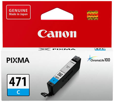 Картридж для струйного принтера Canon CLI-471 C голубой, оригинал CLI-471C 965844444463542