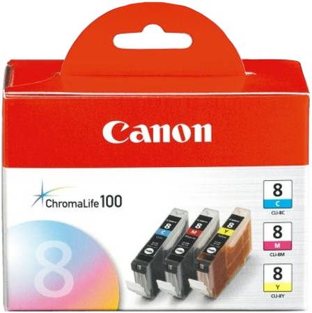 Картридж для струйного принтера Canon CLI-8 C/M/Y MULTI P цветной, оригинал CLI-8 Multipack