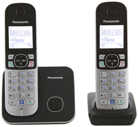 DECT телефон Panasonic KX-TG6812RUB серебристый, черный 965844444482910