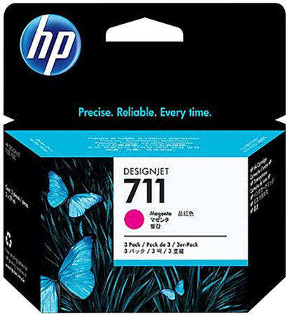 Картридж для струйного принтера HP 711 (CZ135A) пурпурный, оригинал Designjet 711 3 Pack (CZ135A)