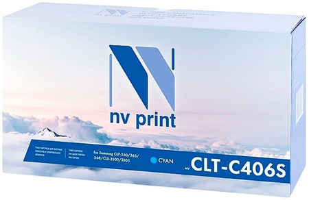 Картридж для лазерного принтера NV Print CLT-C406S голубой, совместимый 965844448742099