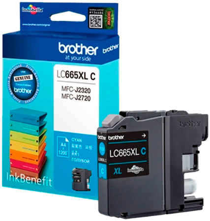 Картридж для струйного принтера Brother LC665XLC голубой, оригинальный 965844448748045