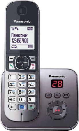 DECT телефон Panasonic KX-TG6821RUM серый 965844448749688