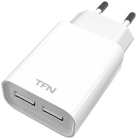 Сетевое зарядное устройство TFN 2 USB, 2,4 A, (TFN-WC2U24AWH) white 965844460023230