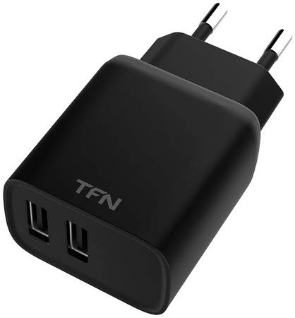 Сетевое зарядное устройство TFN Rapid+, 2 USB, 2,4 A, (TFN-WCRPD12W2UBK)