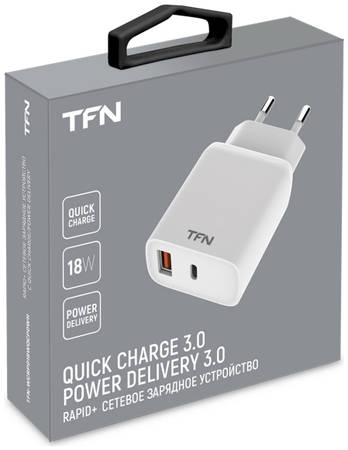 Сетевое зарядное устройство TFN Rapid+, 1 USB/1 USB Type-C, (TFN-WCRPD18WQCPDWH) white 965844460023256