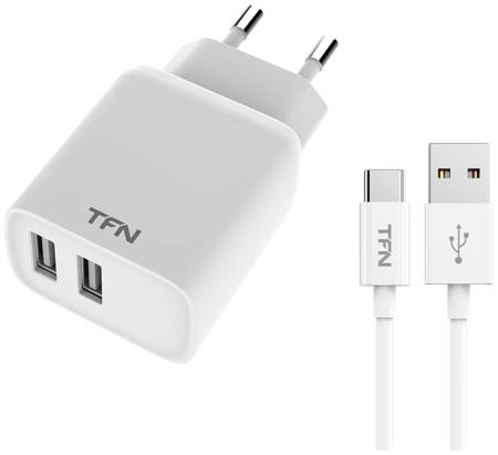 Сетевое зарядное устройство TFN Rapid+, 2 USB, 2,4 A, (TFN-WCRPD12W2U04) white 965844460023259
