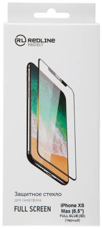 Защитное стекло для смартфона Red Line для iPhone XS Max (6.5''), FScr.(3D) TG FG Black 965844460078723