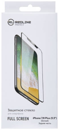 Защитное стекло для смартфона Red Line для iPhone 7/8 Plus (5.5''), FS White, задняя часть для iPhone 7/8 Plus (5.5''), FS TG White, задн.ч