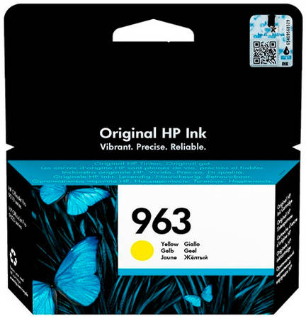 Картридж для струйного принтера HP 963 (3JA25AE) желтый, оригинал 965844460086050