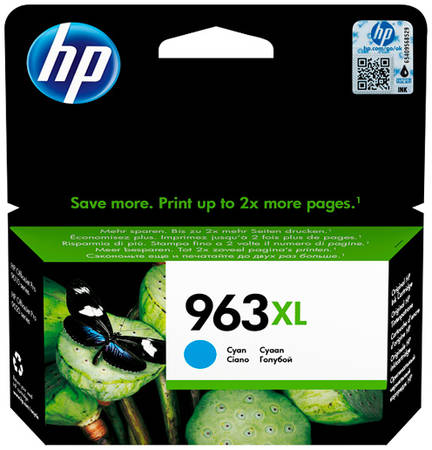 Картридж для струйного принтера HP 963 (3JA27AE) голубой, оригинал 965844460086051