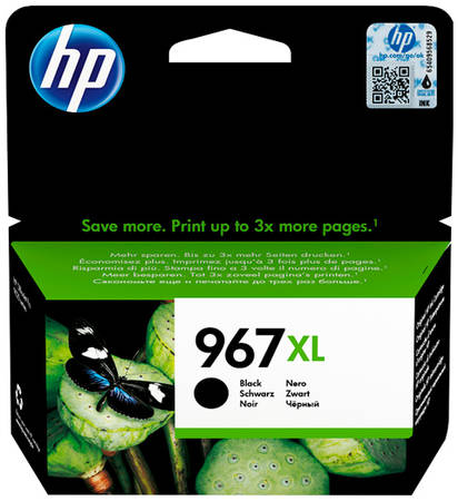 Картридж для струйного принтера HP 967XL (3JA31AE) черный, оригинал 965844460086944